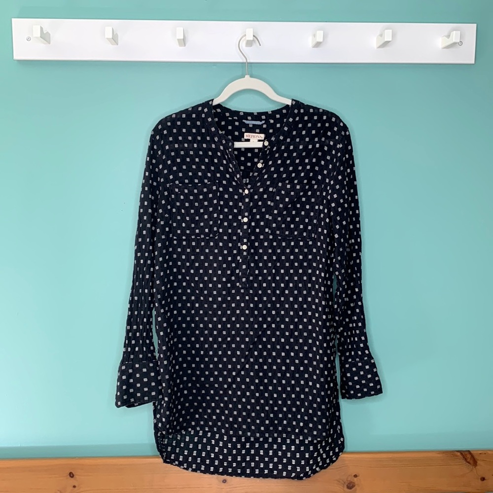 Merona Black and White Henley Tunic